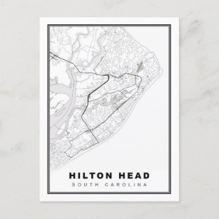 Hilton Head Island Map Feiertagspostkarte