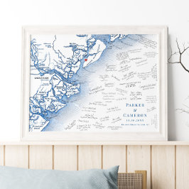 Hilton Head Island Map Mariage Poster du livre d'o