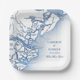 Hilton Head Island Map Wedding Pappteller