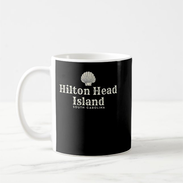 Hilton Head Island, SC Beach Design Souvenir Laubh Kaffeetasse (Links)