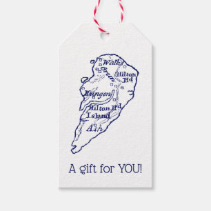 Hilton Head Island SC Vintag Map Navy Blue Geschenkanhänger