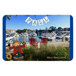 Hilton Head Island Sea Pines Marina Fall Scarecrow Magnet