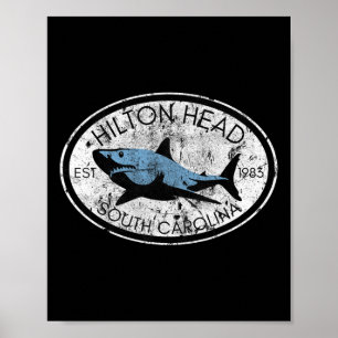 Hilton Head Island South Carolina Angeln Hai Fi Poster
