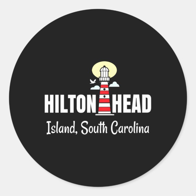 Hilton Head Island South Carolina Lighthouse Runder Aufkleber (Vorderseite)