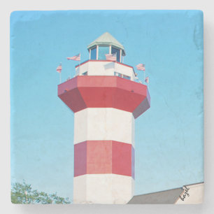 Hilton- Head Islandleuchtturm-Untersetzer Steinuntersetzer