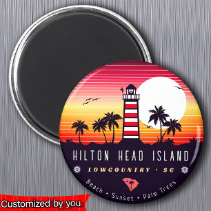 Hilton Head Leuchtturm SC Retro Sunset Souvenirs Magnet