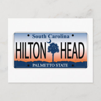 HILTON HEAD License Plate Postkarte