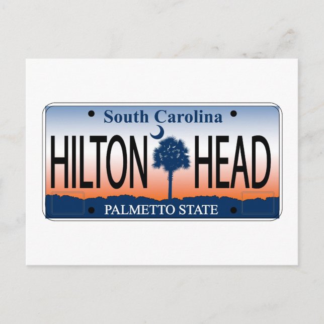 HILTON HEAD License Plate Postkarte (Vorderseite)
