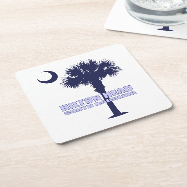 Hilton Head (Palmetto)2 Rechteckiger Pappuntersetzer (angewinkelt)