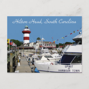 Hilton Head, SC Harbour Town Lighthouse Postcard Postkarte