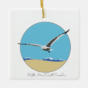 Hilton Head, South Carolina Sea Gull am Strand Keramikornament