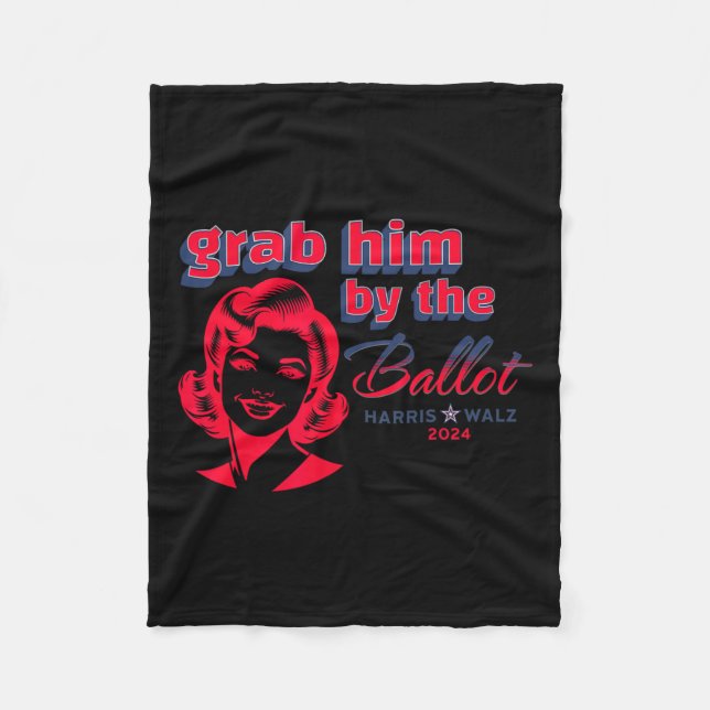 Him By the Ballot Kamala 2024 Funny Harris Electio Fleecedecke (Vorderseite)