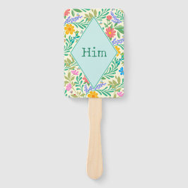 Him Elegant Boho Floral Bridal Polterabend Game Fächer