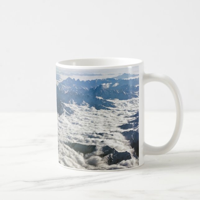 Himalaya-Berge unter Wolken - Tibet Kaffeetasse (Rechts)