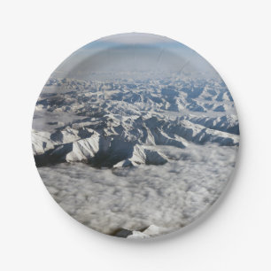 Himalaya-Berge unter Wolken - Tibet Pappteller