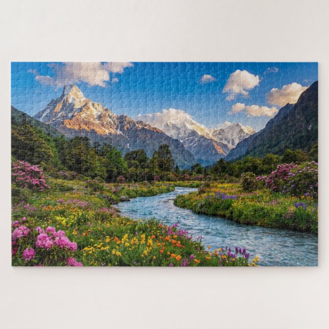 Himalaya-Fluss der Farben – Berglandschaft (Horizontal)