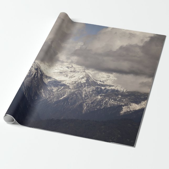 Himalaya in Bhutanbhutan, blau, himalaya, landscha Geschenkpapier (Ungerollt)