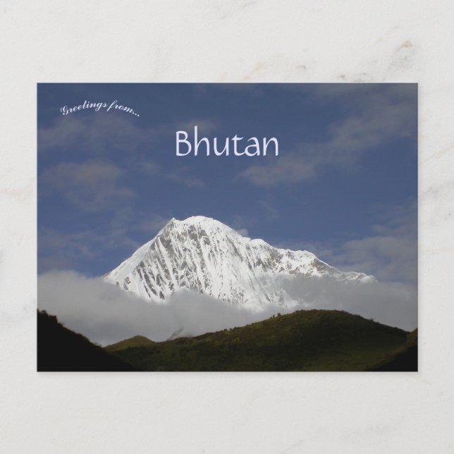 Himalaya Mountains Bhutan Postkarte (Vorderseite)