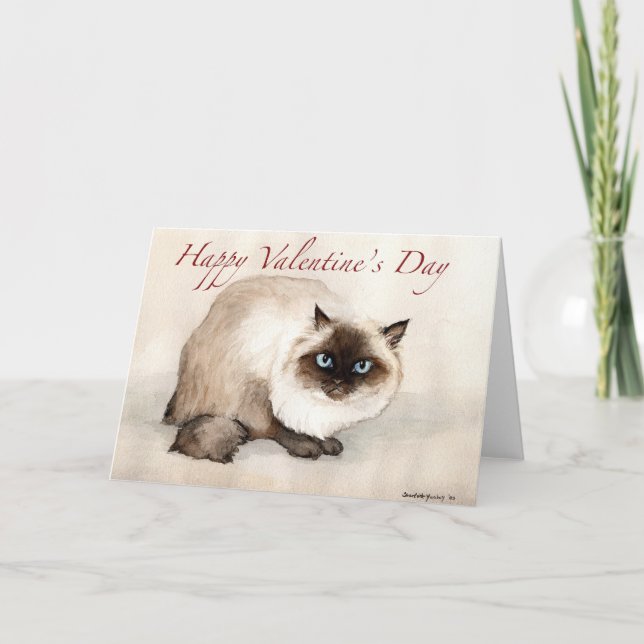 "Himalayan Cat" Art Valentine Card Feiertagskarte (Vorderseite)