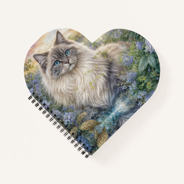 Himalayan Cat in Garden  Notizbuch (Vorderseite)