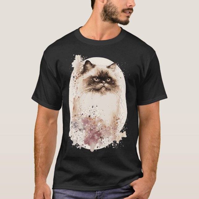 Himalayan Cat Japanese Cherry Blossom Sakura T-Shirt (Vorderseite)