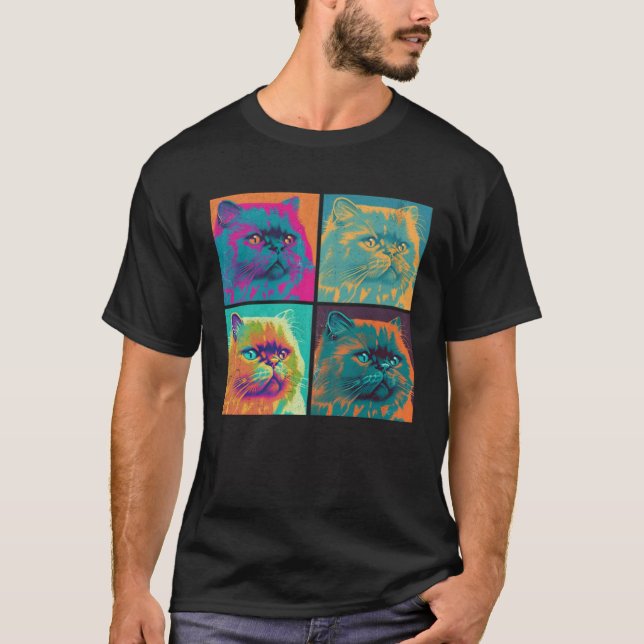 Himalayan Cat Pop Illustration Colorful Animal  1 T-Shirt (Vorderseite)