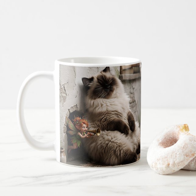 Himalayan-Kitty und Pixie werden überrascht  Kaffeetasse (Mit Donut)