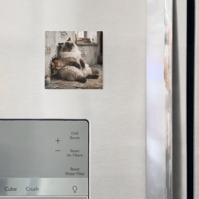 Himalayan-Kitty und Pixie werden überrascht  Magnet (In Situ (Kühlschrank))