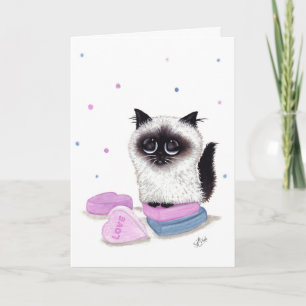 Himalayan Valentine Candy Cat By Bihrle Feiertagskarte