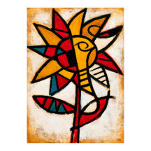 Himawari Sonnenblume Tribal Abstraktion