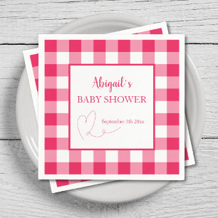 Himbeer1 Gingham Baby Shower  Serviette