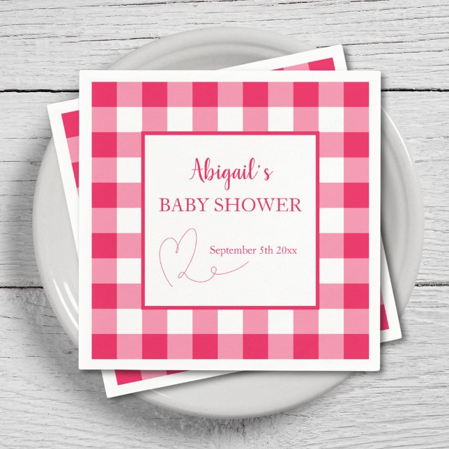 Himbeer1 Gingham Baby Shower  Serviette (Von Creator hochgeladen)
