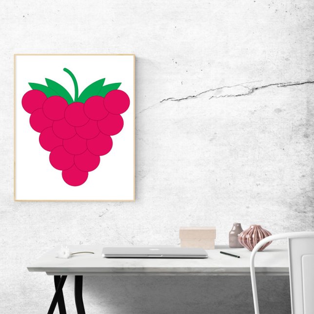 Himbeer-Frucht-Beere Rosa Poster (A poster of a pink raspberry)