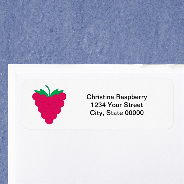 Himbeer-Frucht-Rosa Personalisierte Rücksendeadres (A return address label with a raspberry and text you can personalize!)