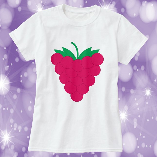 Himbeer-Frucht Rosa T-Shirt (A tshirt with a graphic of a pink raspberry.)