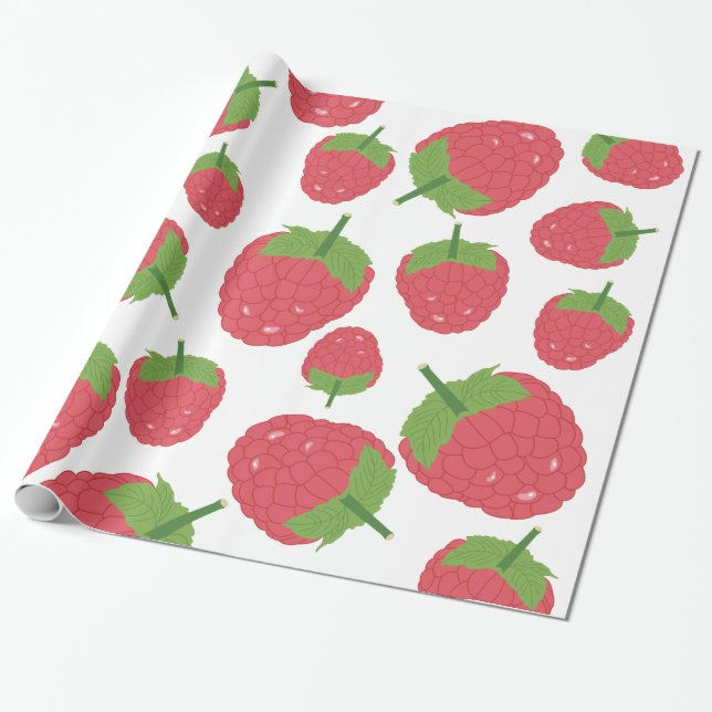 Himbeer-Fruchtdesign Geschenkpapier (Ungerollt)