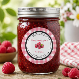 Himbeer-Marmelade-Etikett Aufkleber
