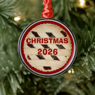 Himbeer-Pie/Tarte-Weihnachtsbaumanhänger Ornament Aus Metall