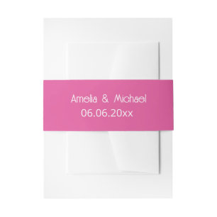 Himbeer-Rosa Moderne Hochzeit Einladungsbanderole