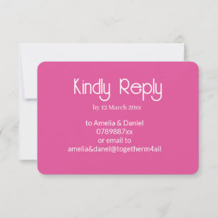 Himbeer-Rosa und Weiße Hochzeits-RSVP-Karte RSVP Karte