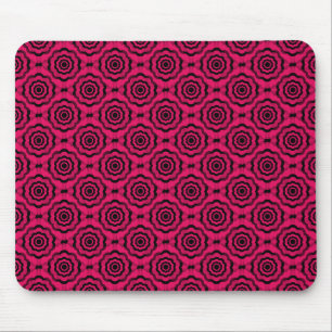 Himbeer-Schwarze-Blumen-Nahtloses-Muster Mousepad