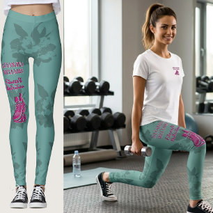 Himbeer-Teal-Blühende Fitness & Ernährung Leggings