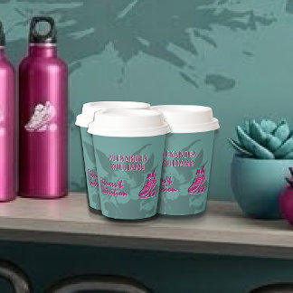 Himbeer-Teal-Blüten-Fitness & Ernährung Pappbecher