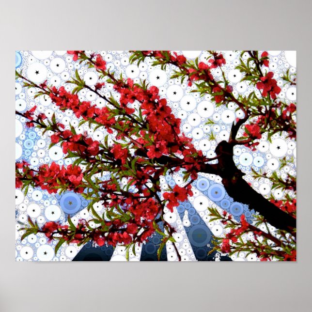 Himbeere & Cream Blossom Branches Poster (Vorne)