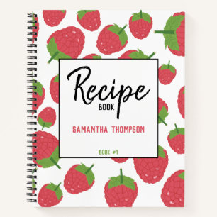 Himbeere Früchte Sommermuster Rezept Kochbuch Notizbuch