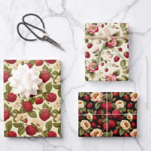 Himbeere Geschenkpapier Set