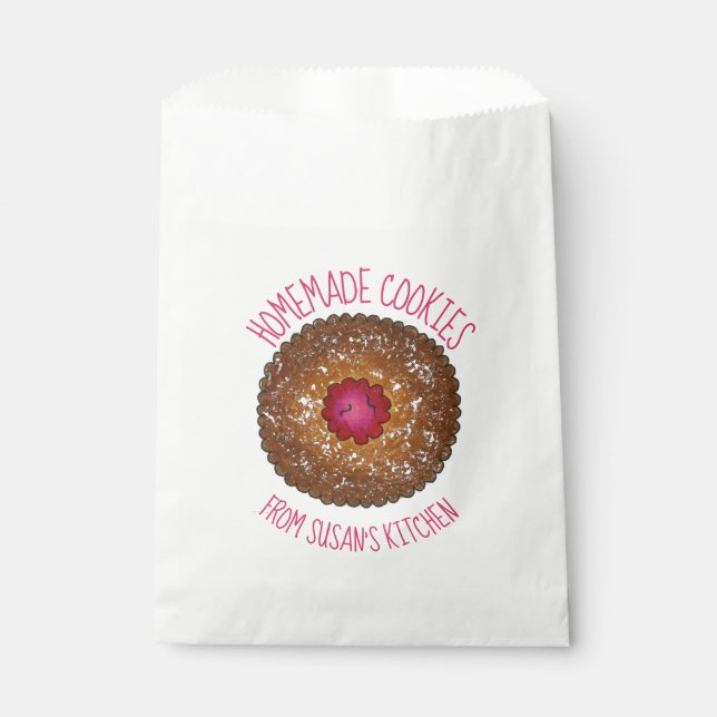 Himbeere Linzer Torte selbst gebackene Cookies Geschenktütchen (Vorderseite)