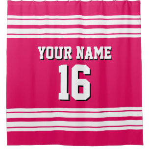 Himbeere mit White Stripes Sports Jersey Duschvorhang