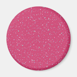 Himbeere Pink Fett Pastell Spritzer Paint Dots Magnet