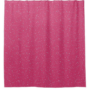 Himbeere Pink Fetten Pastel Spritzer Paint Dots Duschvorhang